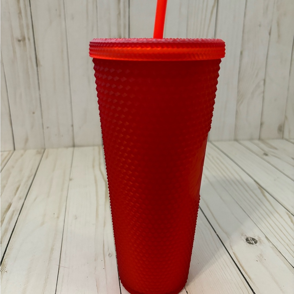 Starbucks Red Textured Tumbler with Straw